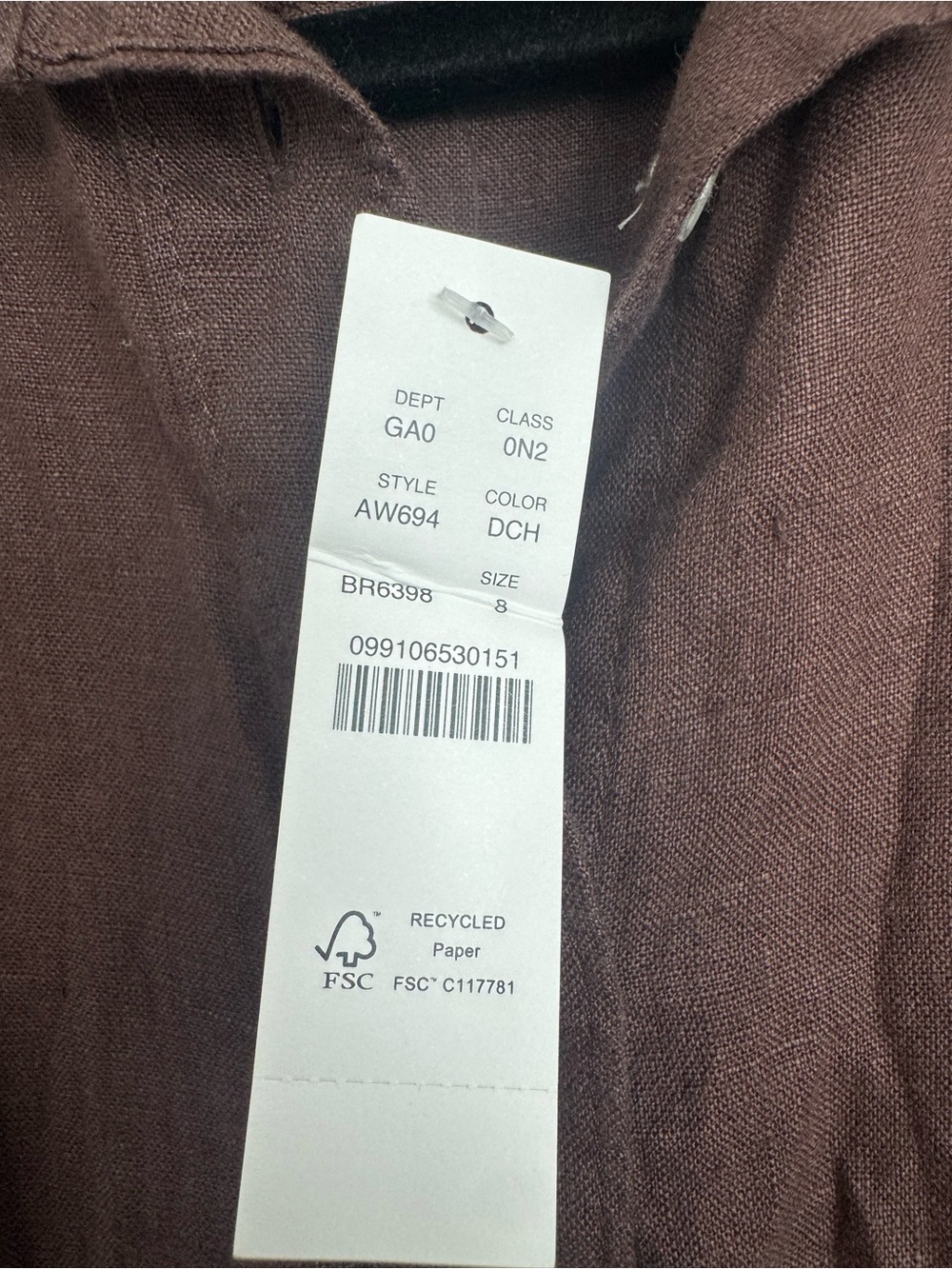 J.Crew Baird McNutt Irish Linen Button Down Shirt Womens in Brown - Picture 3 of 4